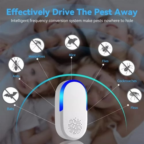 Ultrasonic Pest Repeller, Plug-In Indoor 1200 Sq. Ft. Coverage Ultrasonic Pest Control for Insects, Rodents (6-Pack) Ultrasonic Pest Repeller, Plug-In Indoor 1200 Sq. Ft. Coverage Ultrasonic Pest Control for Insects, Rodents (6-Pack)